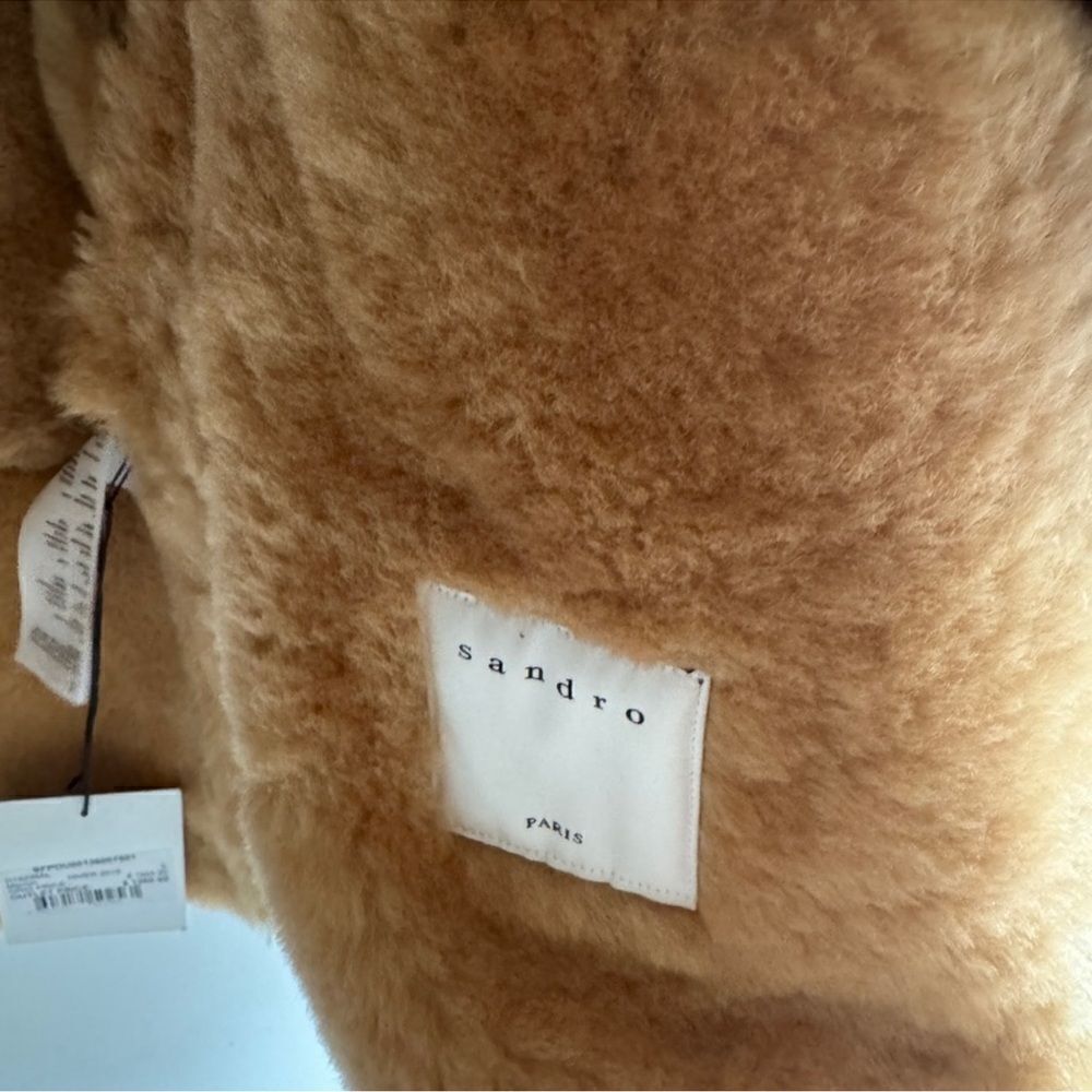 Sandro Zinal Shearling Biker Jacket - Picture 2 of 14